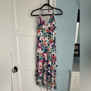 Parker Asymmetrical Floral Dress Size S.